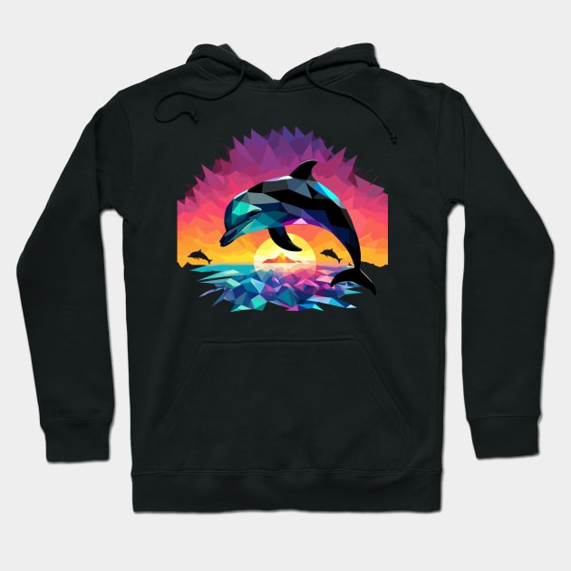 Dolphin Silhoutte Hoodie by TaevasDesign